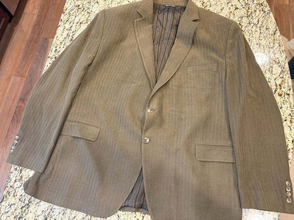 Jack Victor Prossimo Brown Herringbone Wool Blend  Blazer